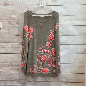 ANTHROPOLOGIE SLEEPING ON SNOW‎ EMBROIDERED WOOL BLEND SWEATER